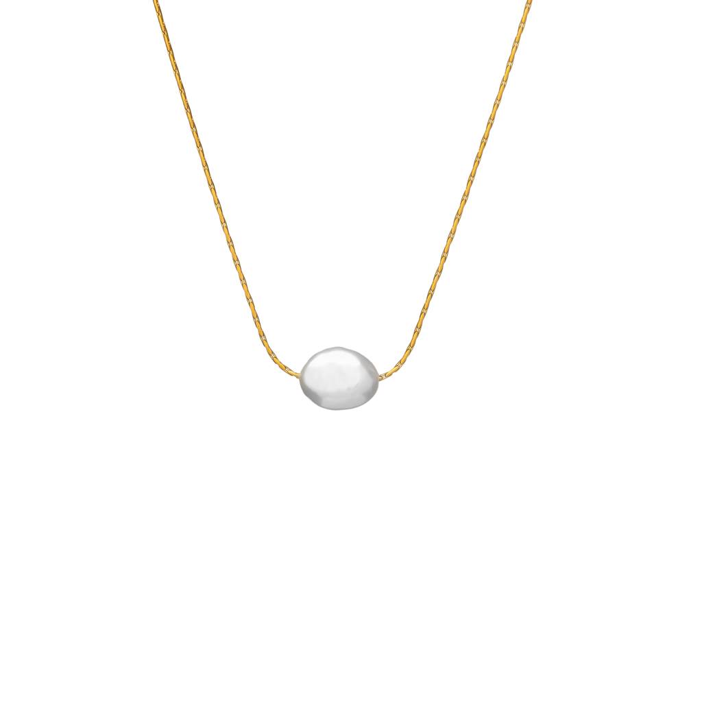 Timeless Freshwater Pearl 18K Gold Plated Pendant Necklace : 100002