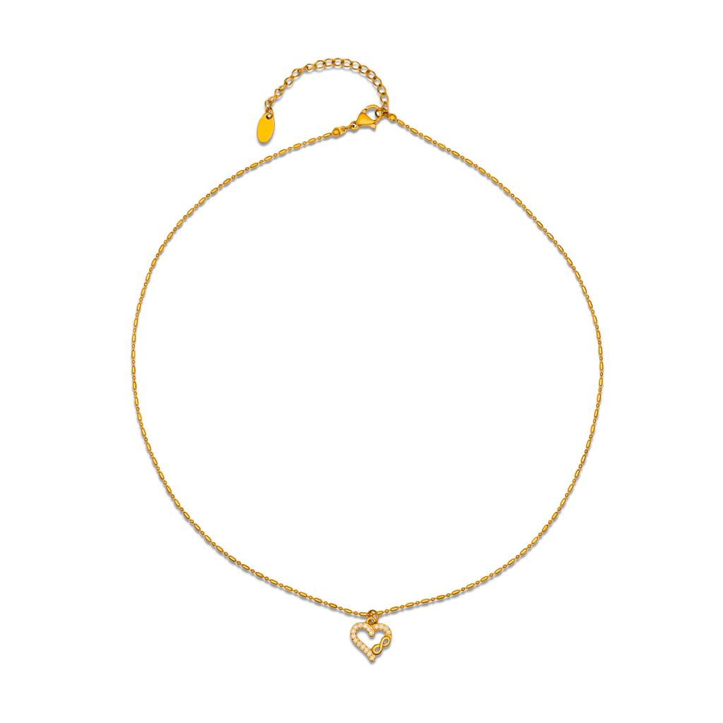 Waterproof Infinity Heartwood Necklace - Skin Safe, Symbolic Everyday Wear : 100356