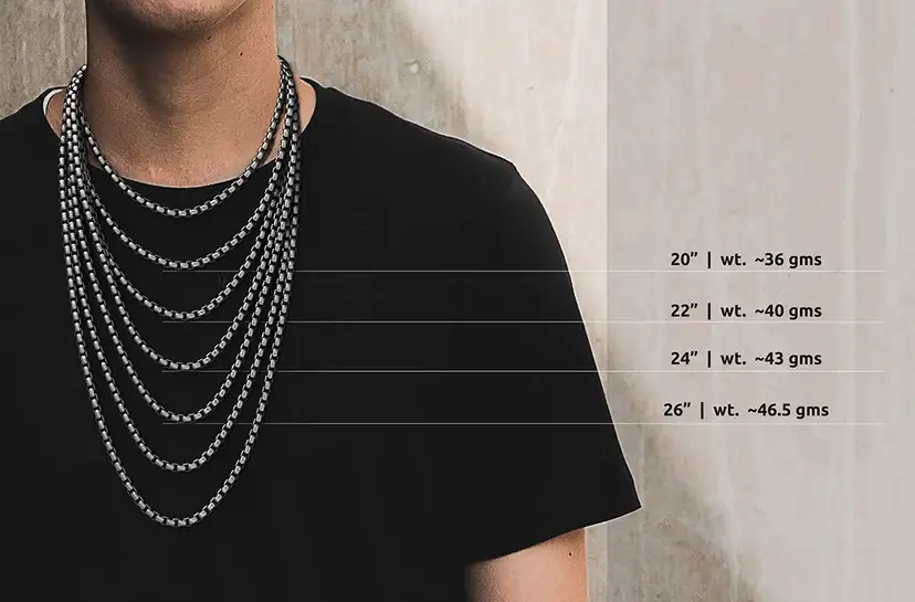 925 Sterling Silver Unisex Round Box Roque Chain : ROQ-CHN-20