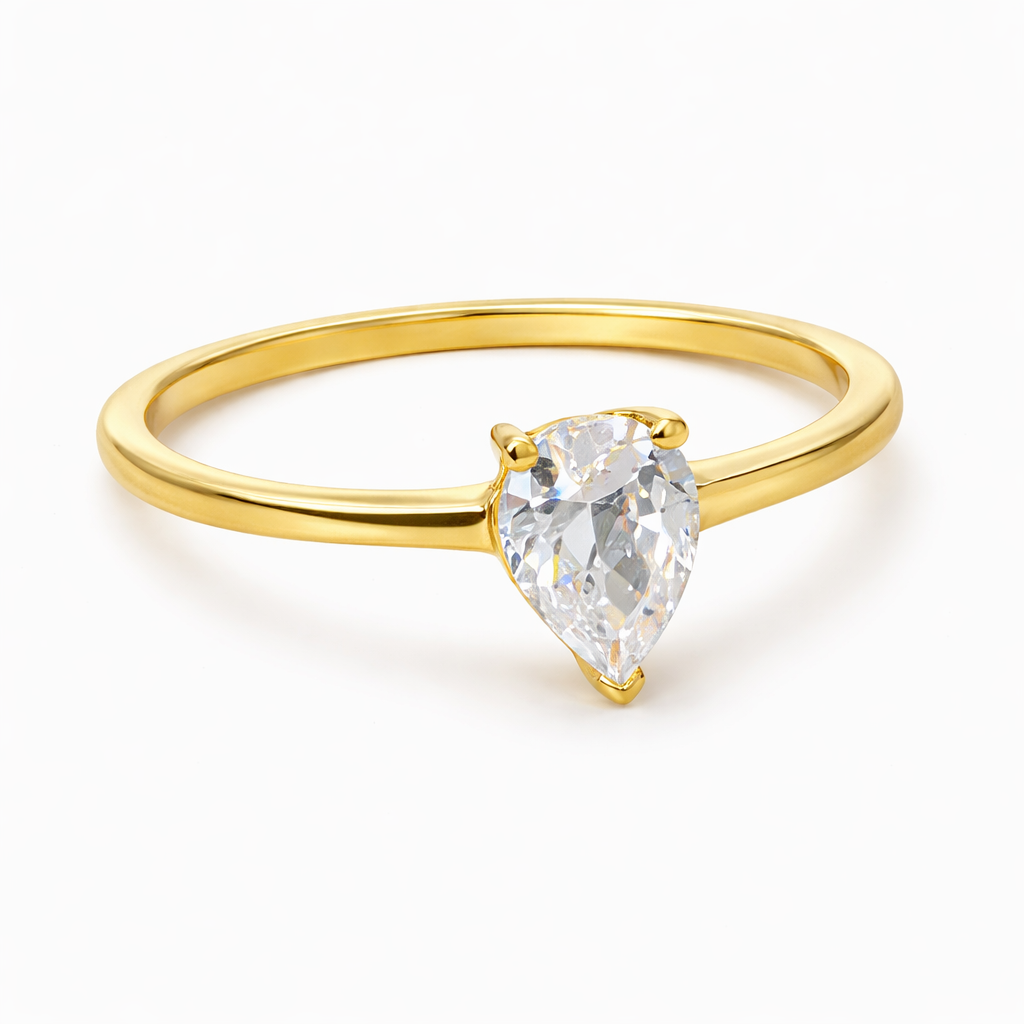Timeless Pear Solitaire Ring - Skin Safe, Occasion/Engagement Ring : 10050311