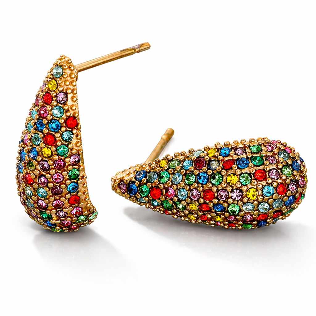 Colorwave Glam Hoop Earrings - Skin Safe, Statement Occasion/Party Wear : 100337
