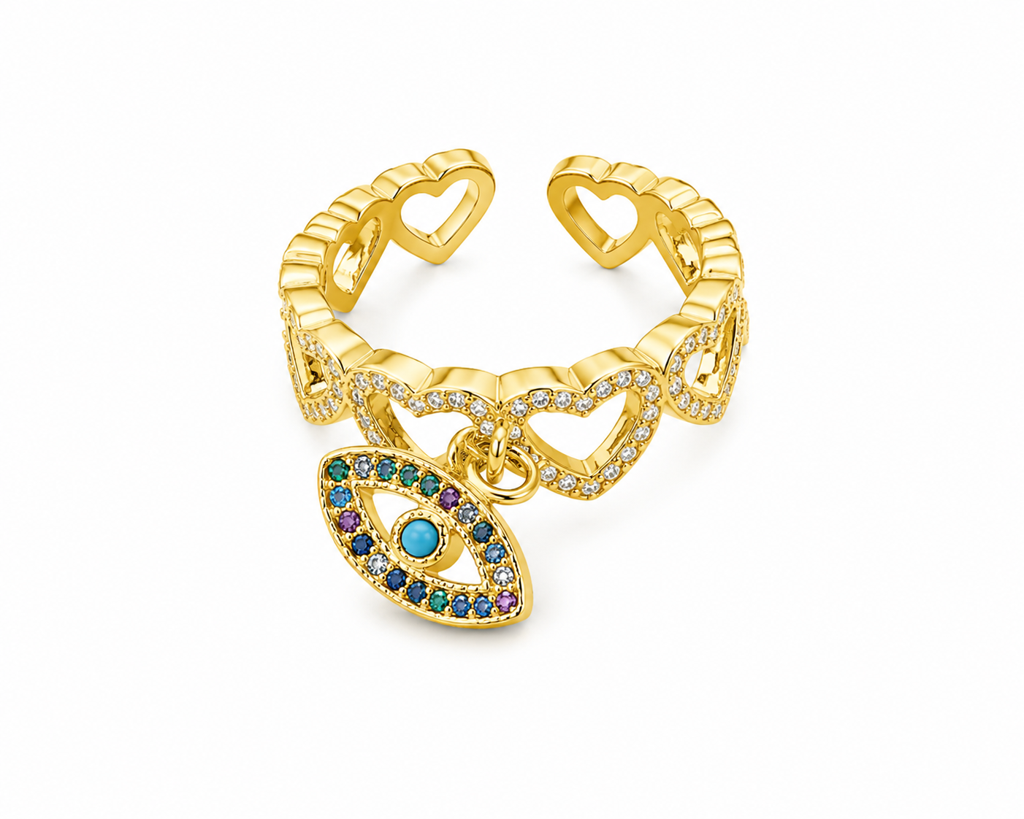Evil Eye Heart Ring : R256