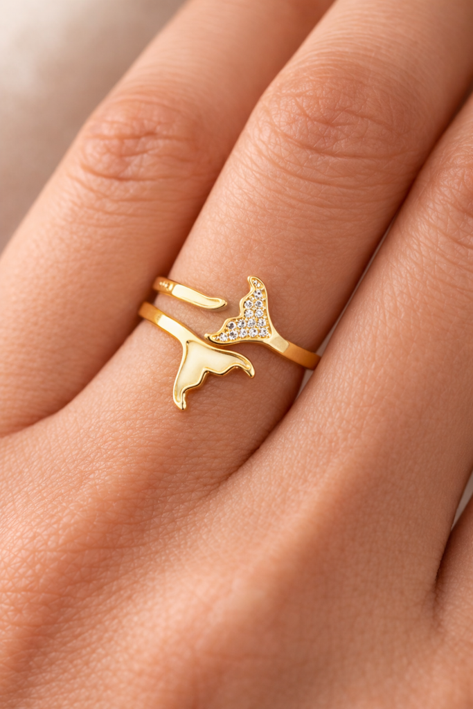 Astria Premium Butterfly Wing Ring With Cz – Minimal Adjustable Ring For Women & Girls : AST-RIN-0061