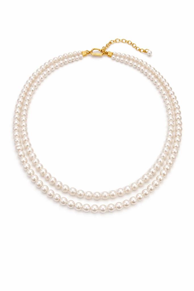 Twin Layer Round Pearl Necklace : NCK-TWNLYRND-PRL
