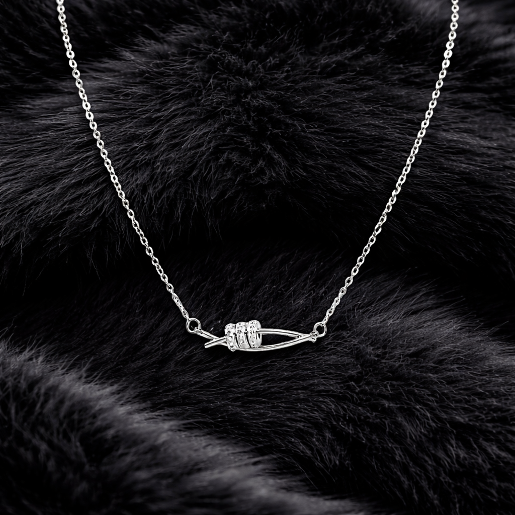 Elegant Silver-Tone Necklace With Triple Ring Pendant – Minimalist Fashion Necklace For Women | Waterproof Cha : astria-sil-01