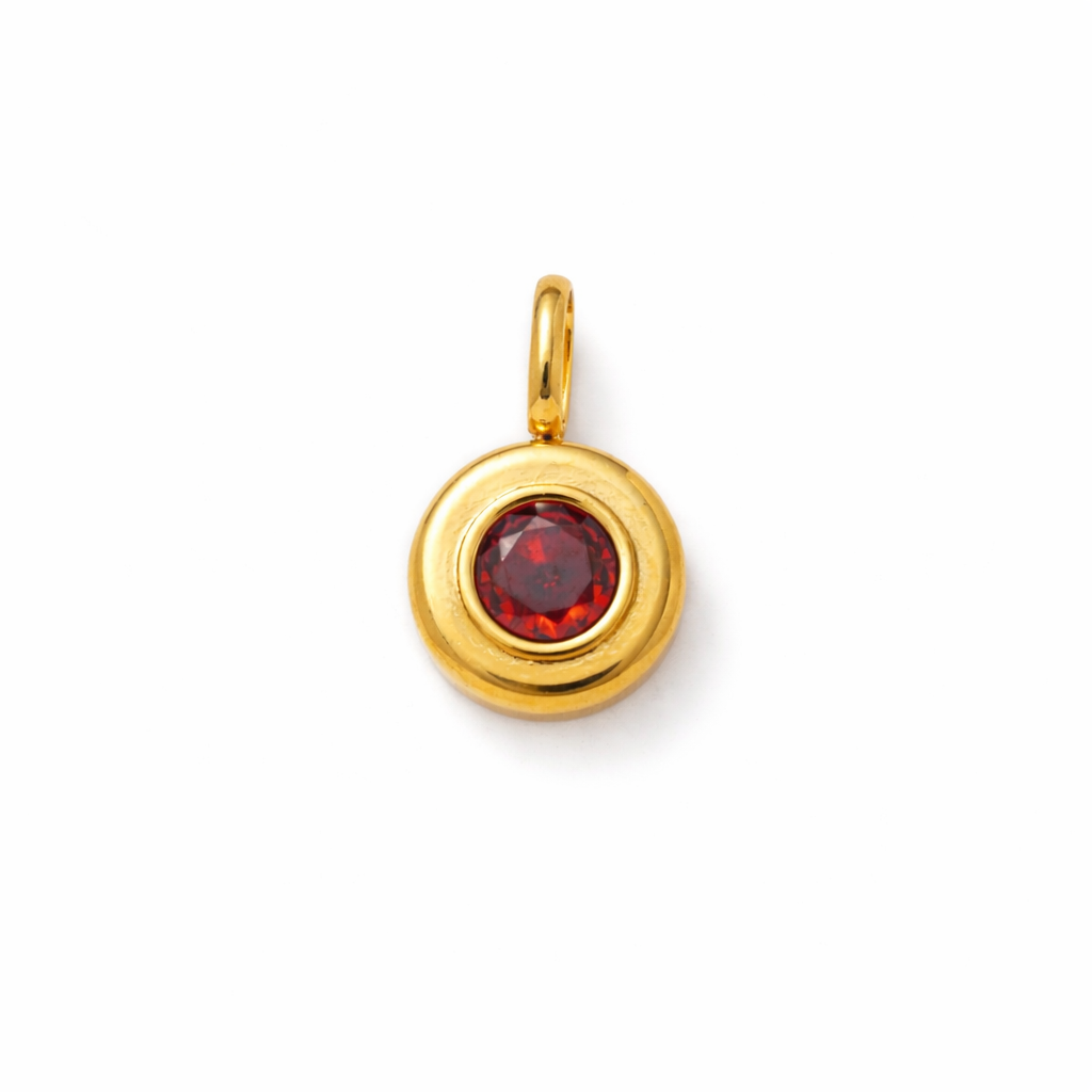 January Birthstone Garnet Pendant- Skin Safe, Everyday & Occasion Peandant : 100525