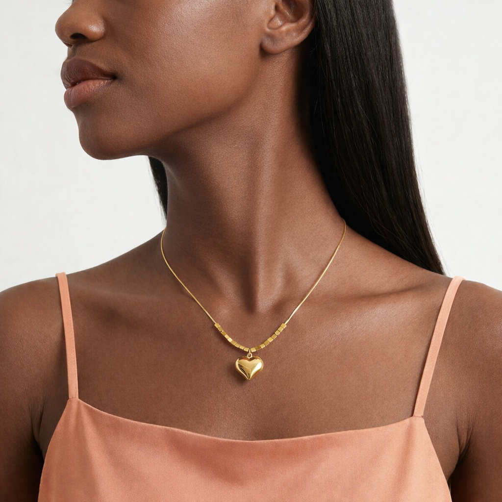 Luxe Heartstrings Gold Necklace - Skin Safe, Special Occasion Party Wear : 100125