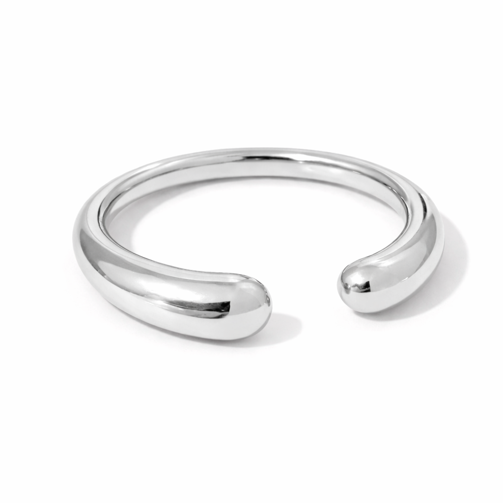 Open-Ended Cluster Crystal & Polished Band Ring - 18K Gold Plated : 1005951