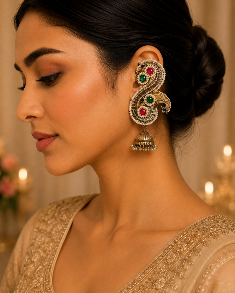Gauri Pearl Pachi Earrings : PAS007