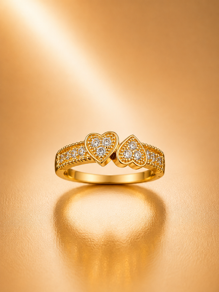 heart shape couple ring