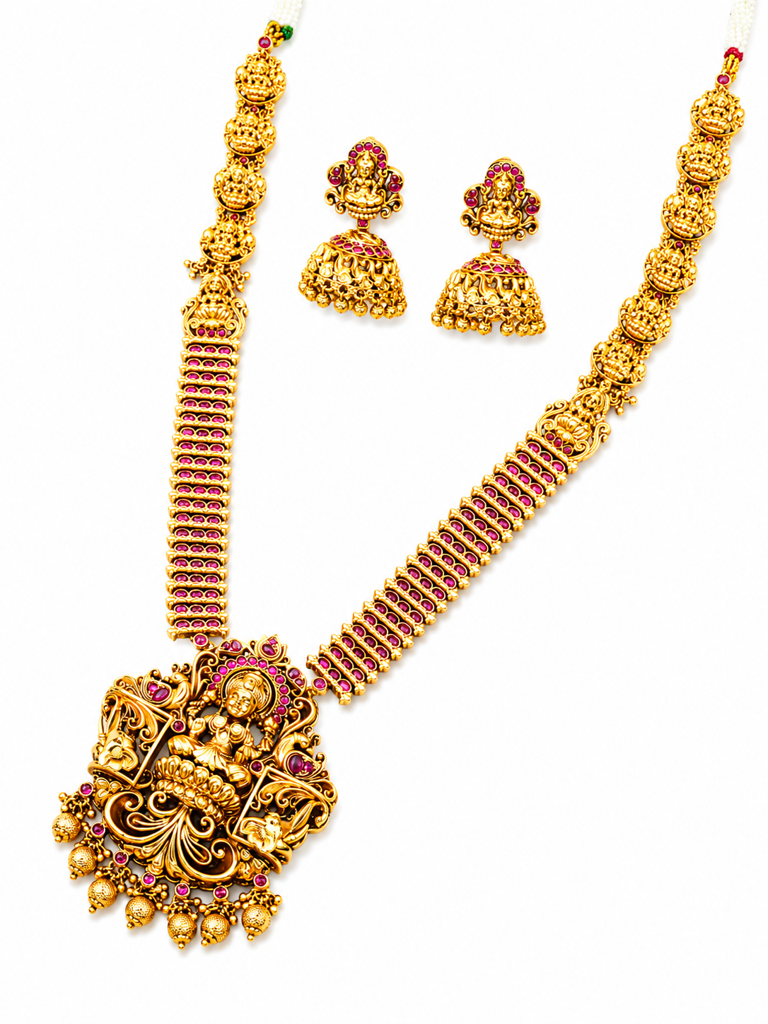 Vasanthi Necklace Set  – 1 Gram Gold Plated Multi-Strand Necklace : P-1113