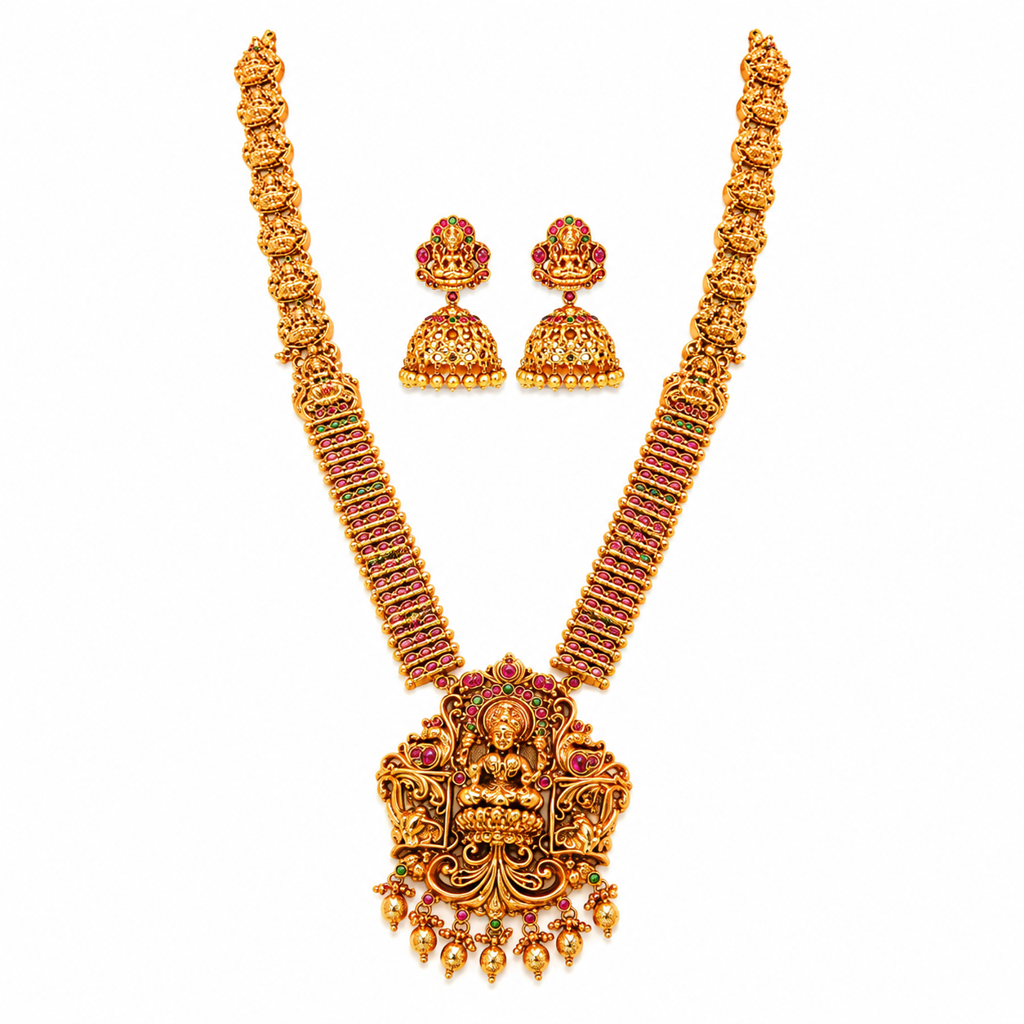 Vasanthi Necklace Set  – 1 Gram Gold Plated Multi-Strand Necklace : P-1113
