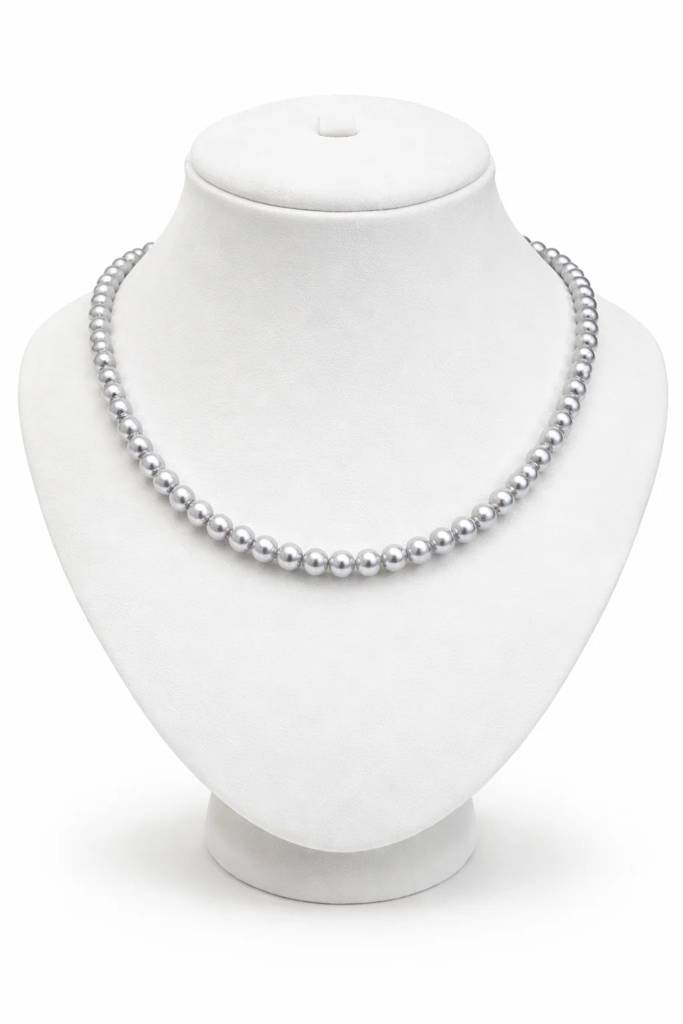 Silver Ash Pearl Necklace : NCK-SGL-SILV-PRL