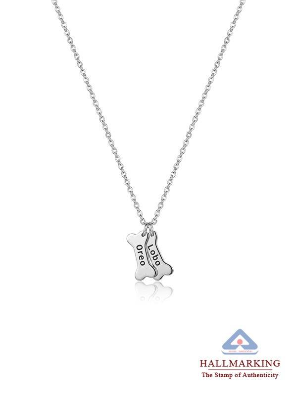 Personalized Dog Bone Memorial Necklace : CNK116SL
