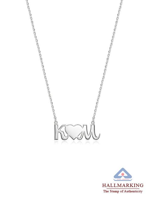 Personalized Couple Initial Heart Necklace : CNK31SL