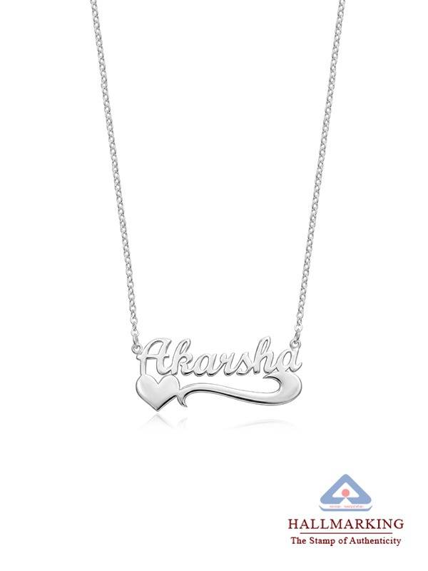 Personalized Name With Heart Accent Necklace : CNK32SL