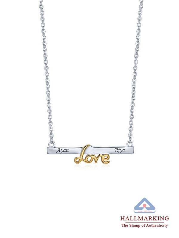 Personalized Initial Message Bar Necklace : CNK39FGSL