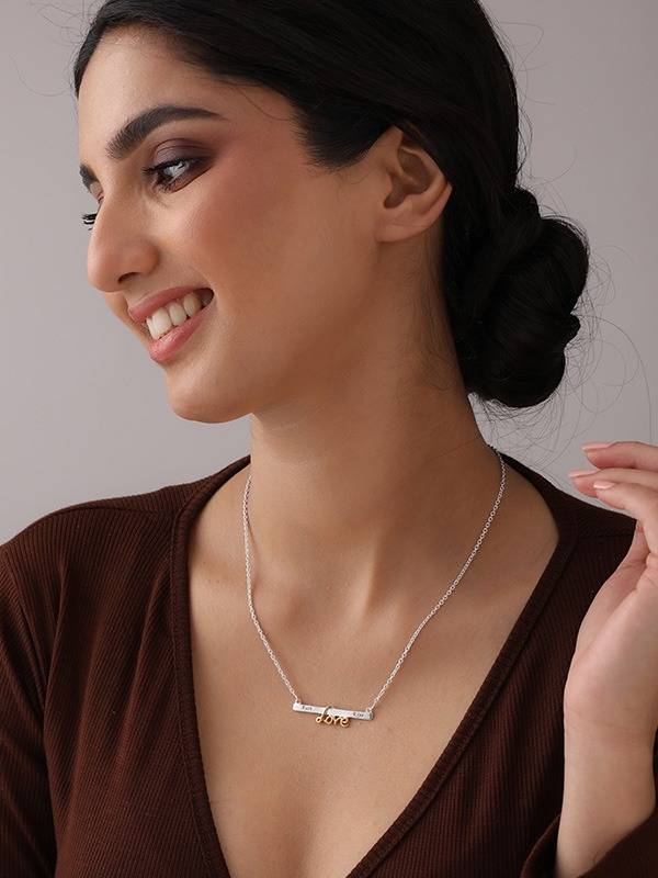 Personalized Initial Message Bar Necklace : CNK39FGSL