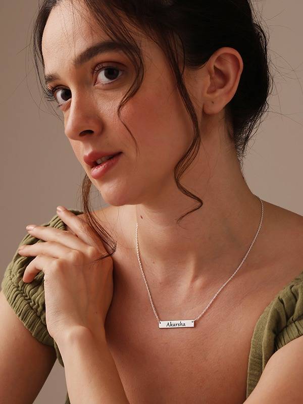 Personalized Initial Bar Necklace : CNK40SL