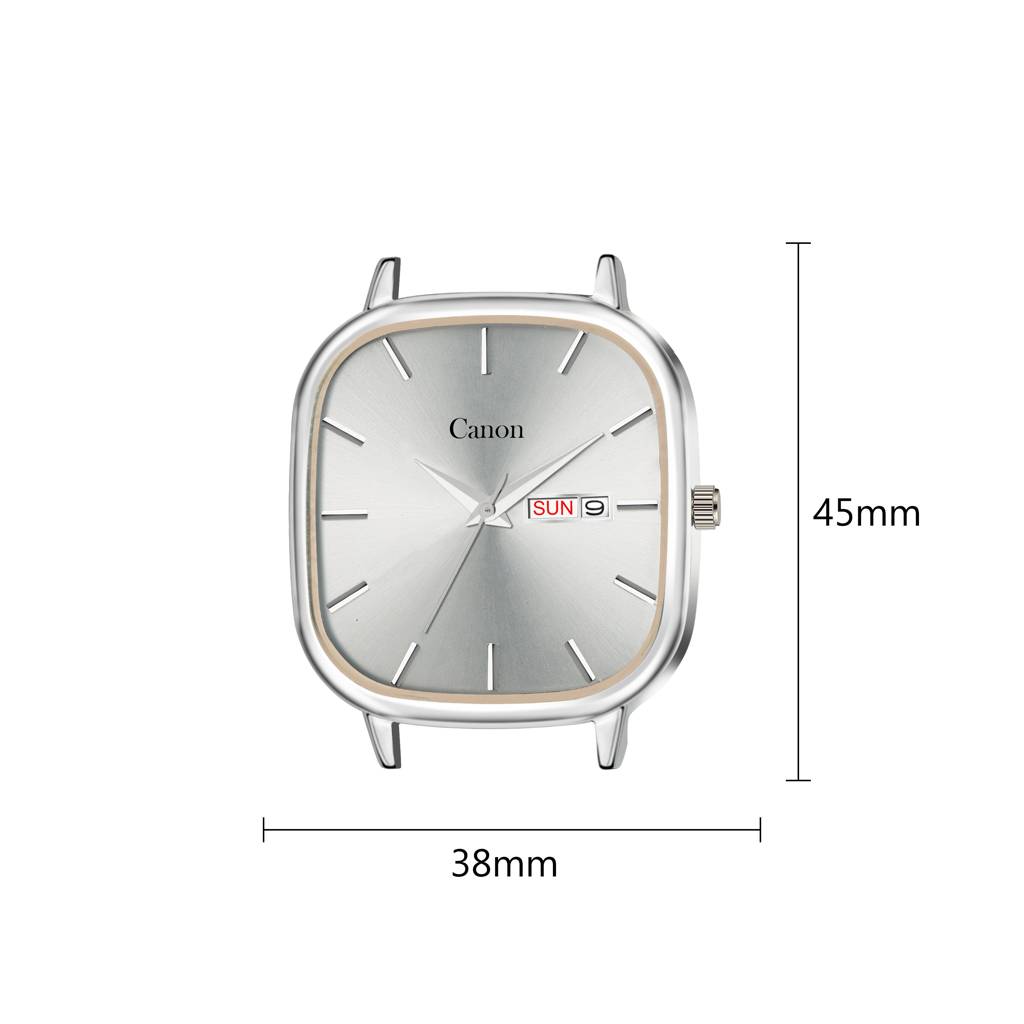 Lucid Silver Sunburst Soft-Square Watch For Men - 460 : CN-460