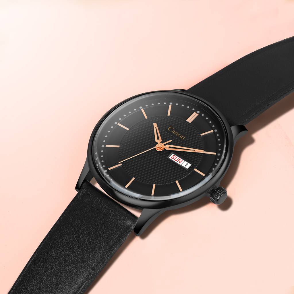 Canon Quartz All Black Watch For Men Cn-428 : CN-428