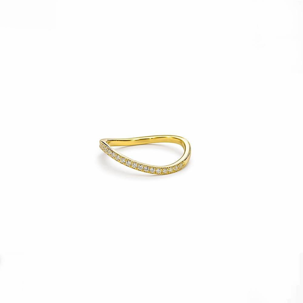 Women 18K Gold-Plated Cz Studded Minimalist Eternity Stacker Ring : 1011213