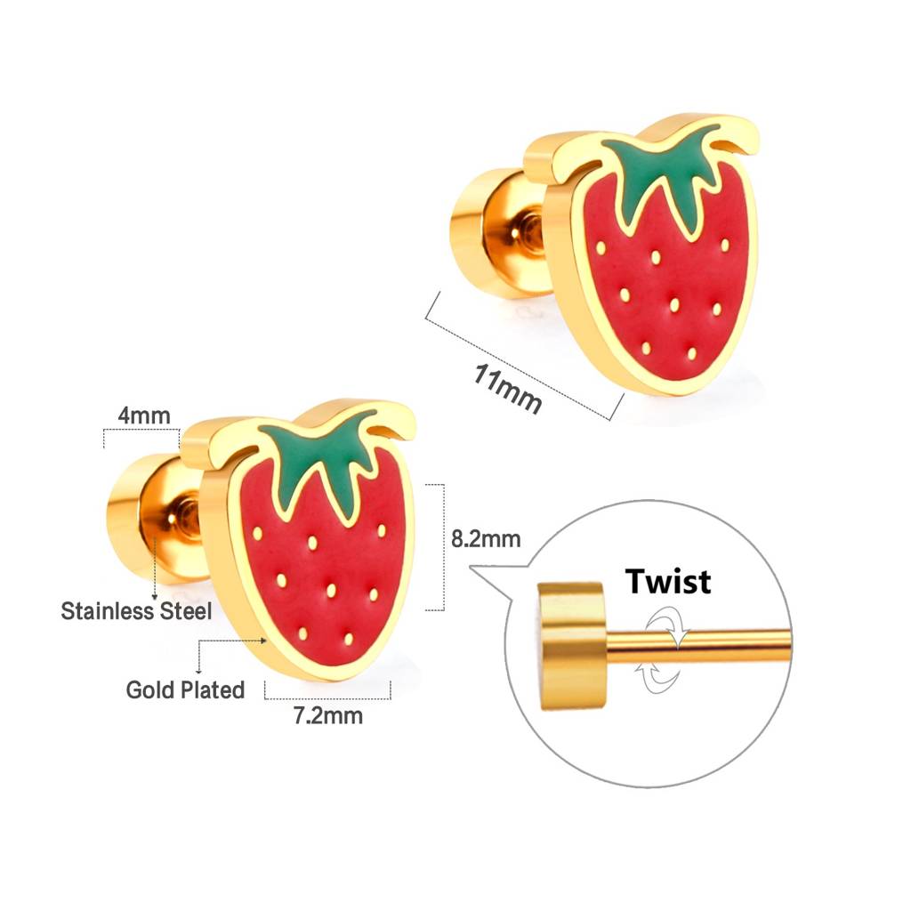 Kids Strawberry Stud Earring : EA618601G