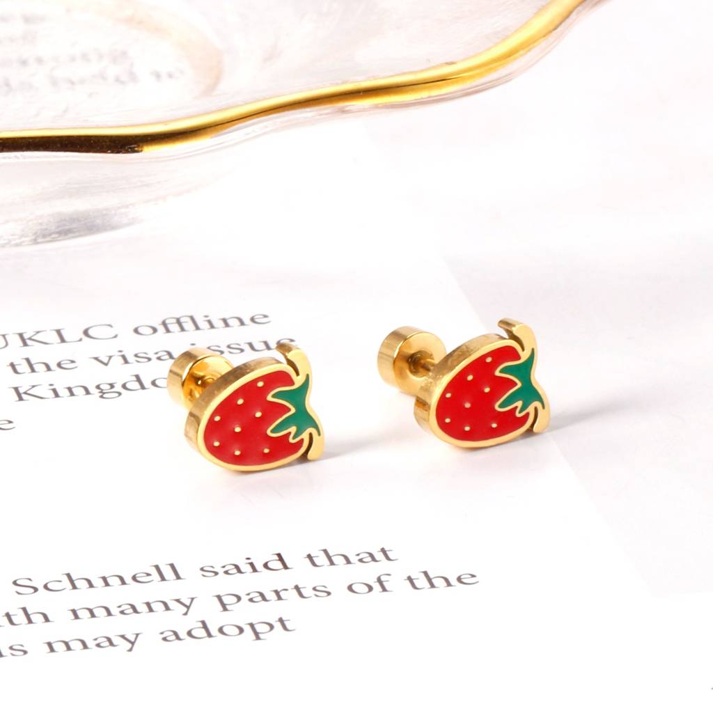Kids Strawberry Stud Earring : EA618601G