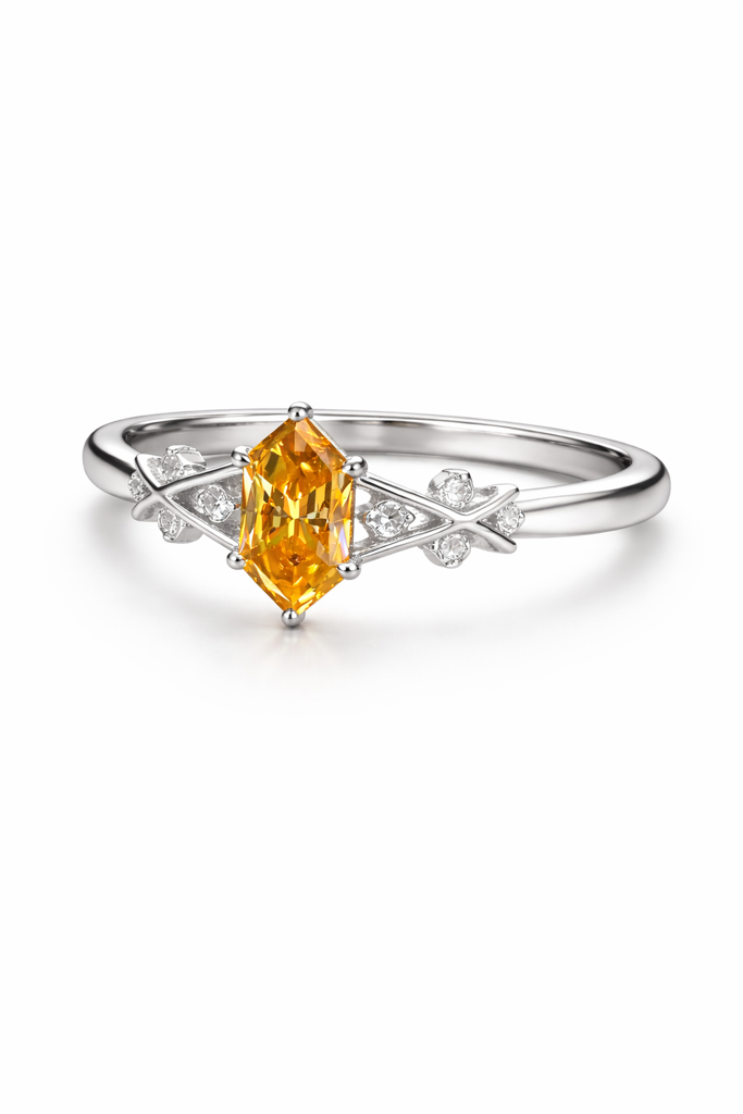 925 Sterling Silver Champagne Moissanite Marquise Engagement Ring For Women – Twig Design Proposal Ring | Luxur : ONES-CPG-MAQ