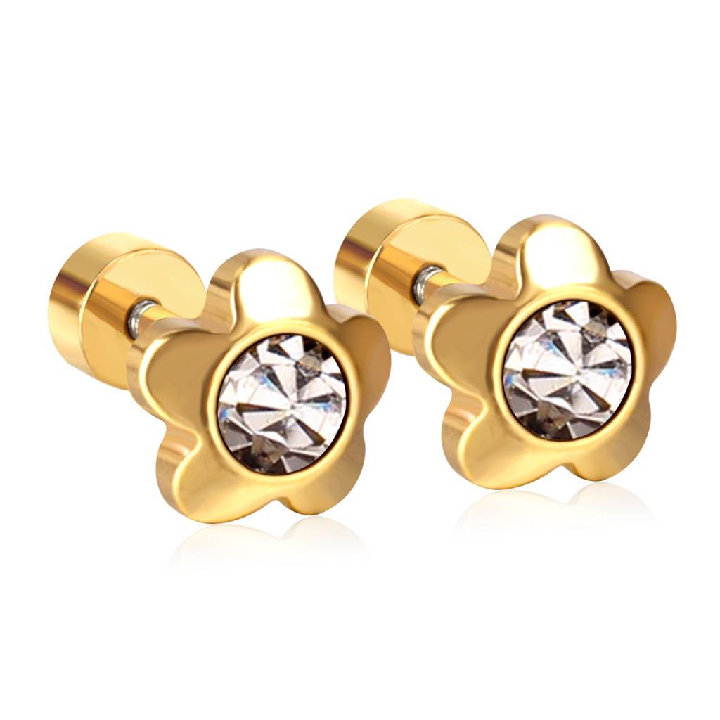 Kids Diamond Flower Stud Earring : EA60477AG