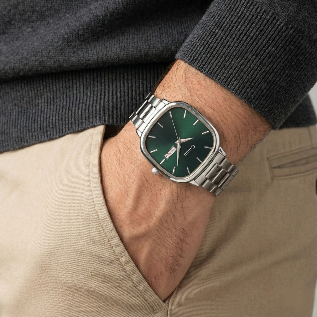 Lucid Royal Green Soft-Square Watch For Men - 459 : CN-459