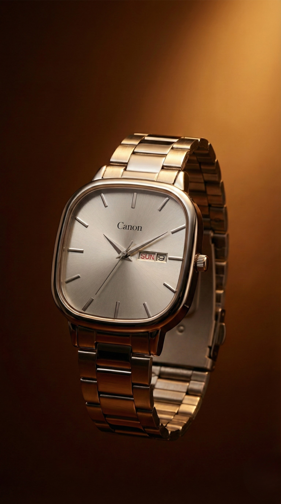 Lucid Silver Sunburst Soft-Square Watch For Men - 460 : CN-460
