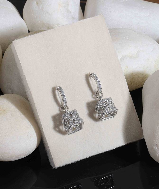 2 In1 Pure Silver Hoop Earring With Detachable Jhumki : EC025