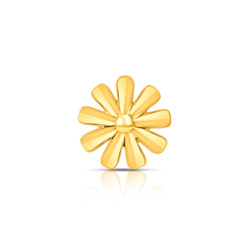 Yuvora 18K Yellow Gold Petal Radiance Nose Pin For Women | Screw Back Closure | Bis Hallmarked | Pure Go : CPNP1013-HP-18YG-IS