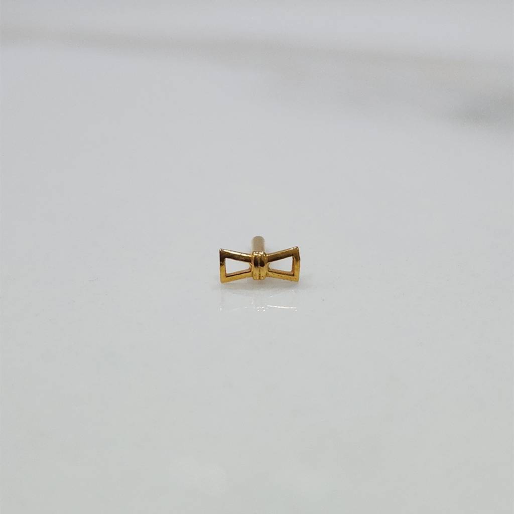 Yuvora 18K Yellow Gold Ribbon Whisper Nose Pin For Women | Screw Back Closure | Bis Hallmarked | Pure Go : CPNP1014-HP-18YG-IS