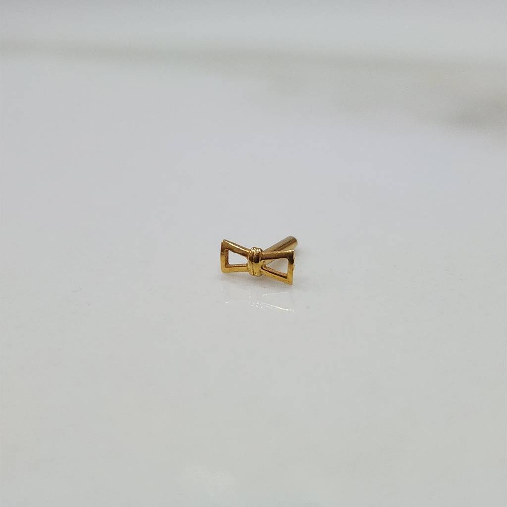Yuvora 18K Yellow Gold Ribbon Whisper Nose Pin For Women | Screw Back Closure | Bis Hallmarked | Pure Go : CPNP1014-HP-18YG-IS