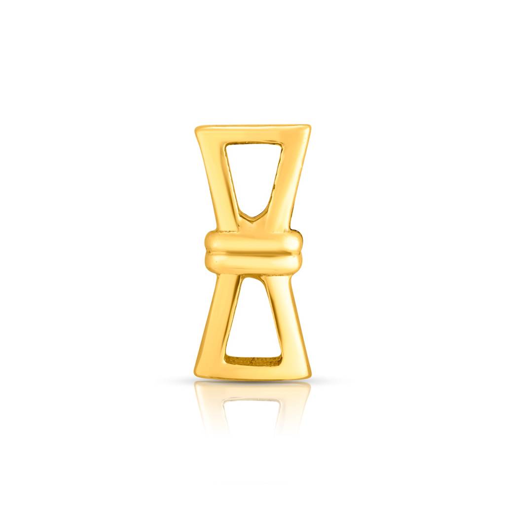 Yuvora 18K Yellow Gold Ribbon Whisper Nose Pin For Women | Screw Back Closure | Bis Hallmarked | Pure Go : CPNP1014-HP-18YG-IS