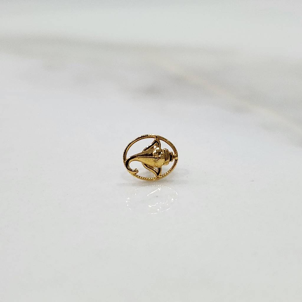 Yuvora 18K Yellow Gold Divine Trunk Nose Pin For Women | Screw Back Closure | Bis Hallmarked | Pure Gold : CPNP1023-HP-18YG-IS