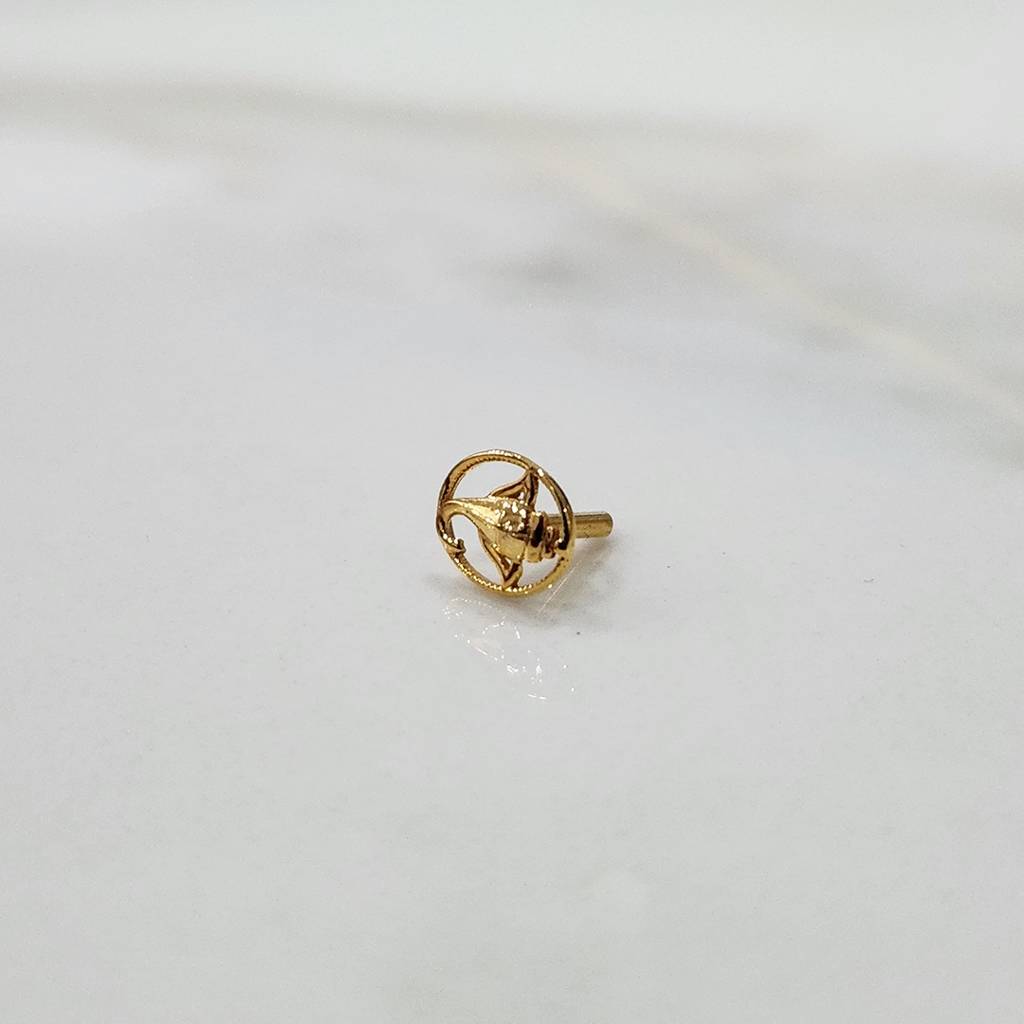 Yuvora 18K Yellow Gold Divine Trunk Nose Pin For Women | Screw Back Closure | Bis Hallmarked | Pure Gold : CPNP1023-HP-18YG-IS