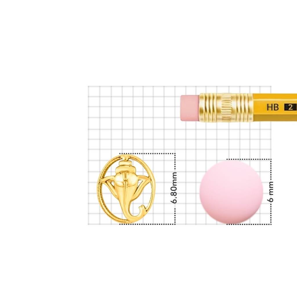 Yuvora 18K Yellow Gold Divine Trunk Nose Pin For Women | Screw Back Closure | Bis Hallmarked | Pure Gold : CPNP1023-HP-18YG-IS