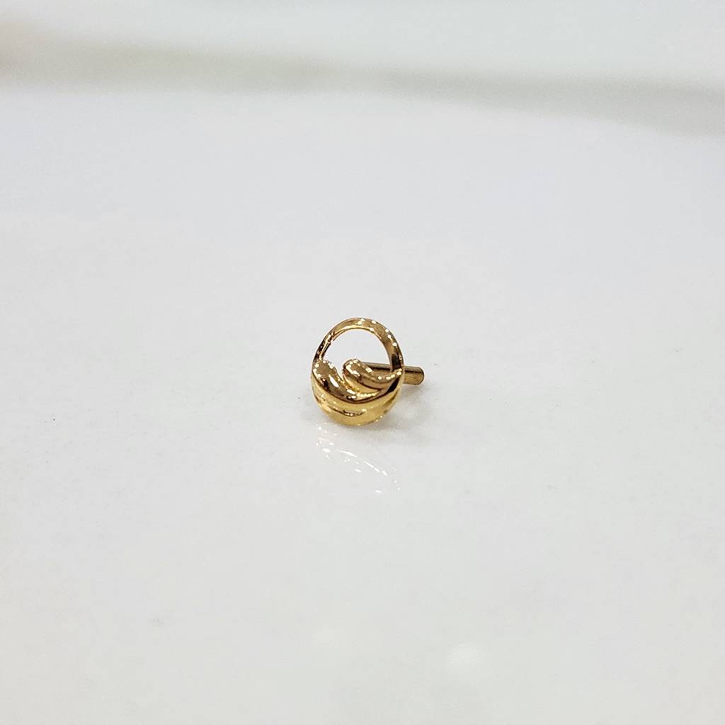 Yuvora 18K Yellow Gold Encircled Waves Nose Pin For Women | Screw Back Closure | Bis Hallmarked | Pure G : CPNP1025-HP-18YG-IS