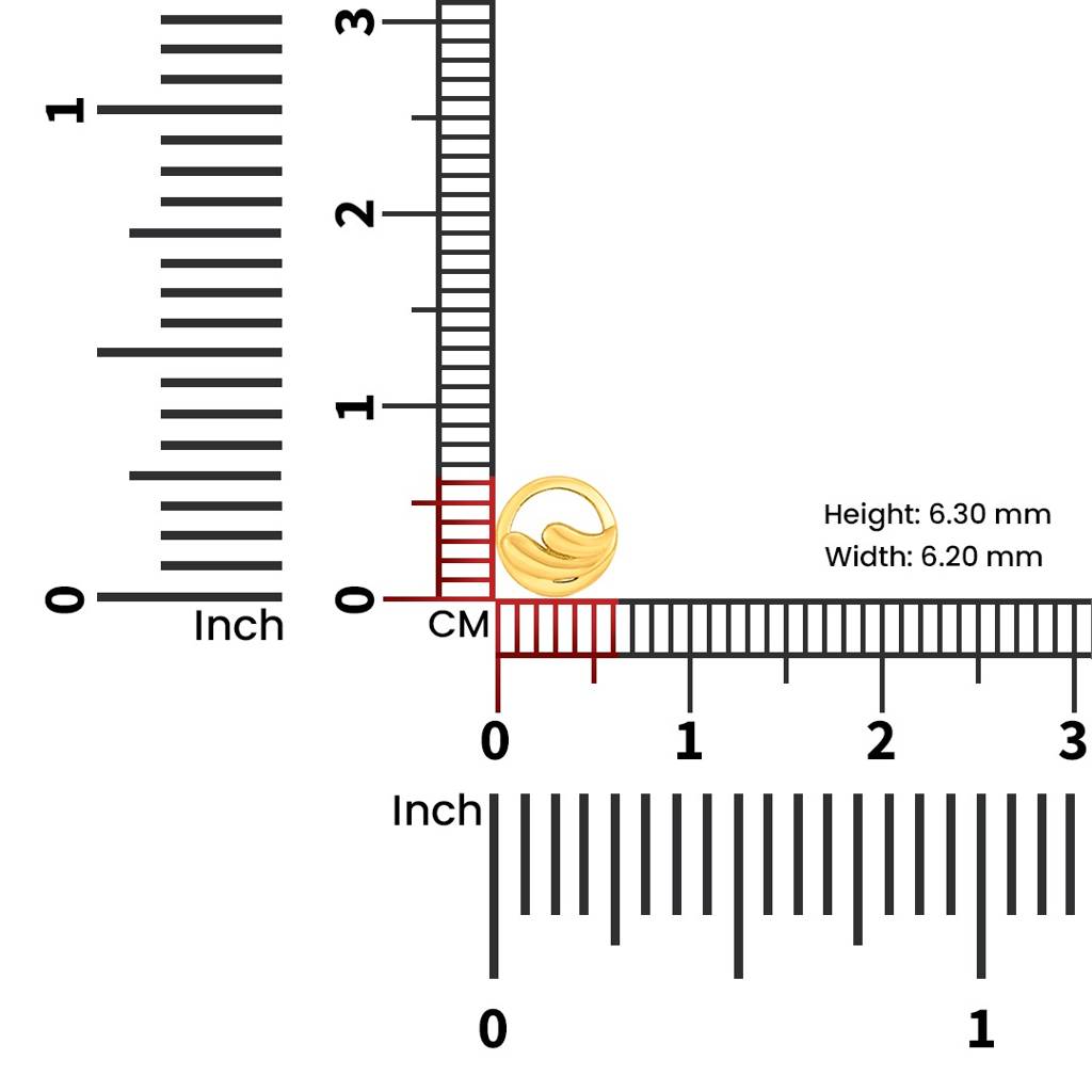 Yuvora 18K Yellow Gold Encircled Waves Nose Pin For Women | Screw Back Closure | Bis Hallmarked | Pure G : CPNP1025-HP-18YG-IS