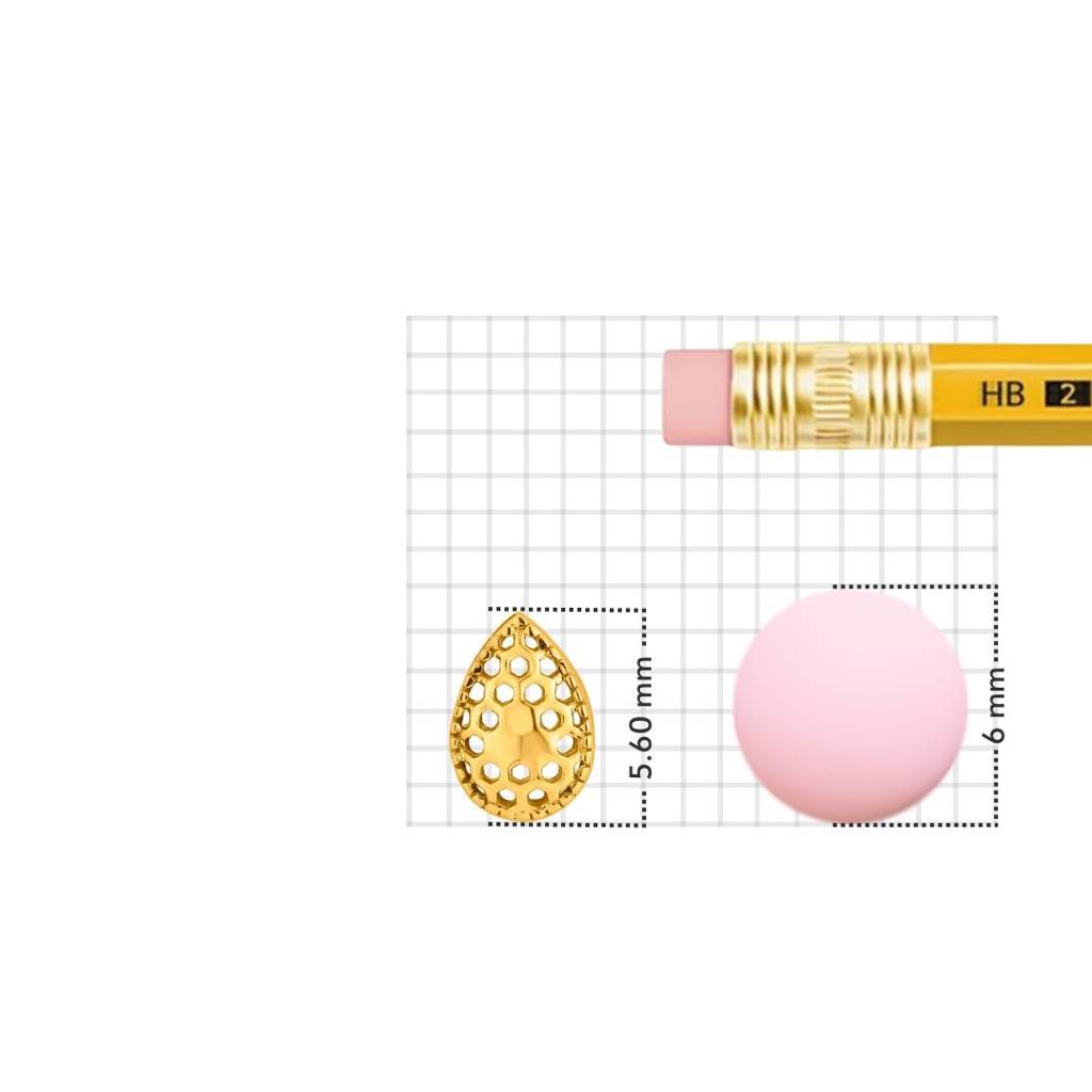 Yuvora 18K Yellow Gold Honeycomb Drop Nose Pin For Women | Screw Back Closure | Bis Hallmarked | Pure Go : CPNP1031-HP-18YG-IS