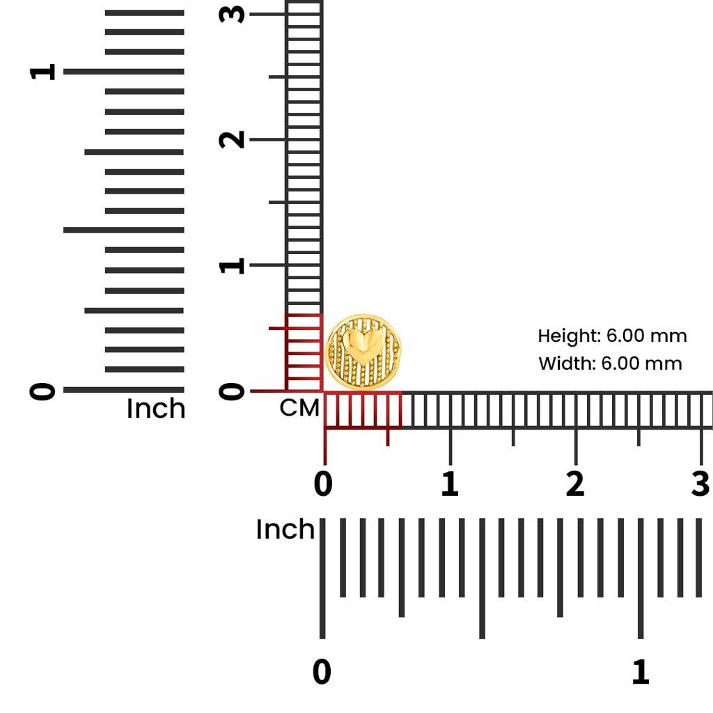 Yuvora 18K Yellow Gold Honeycomb Heart Nose Pin For Women | Screw Back Closure | Bis Hallmarked | Pure G : CPNP1040-HP-18YG-IS