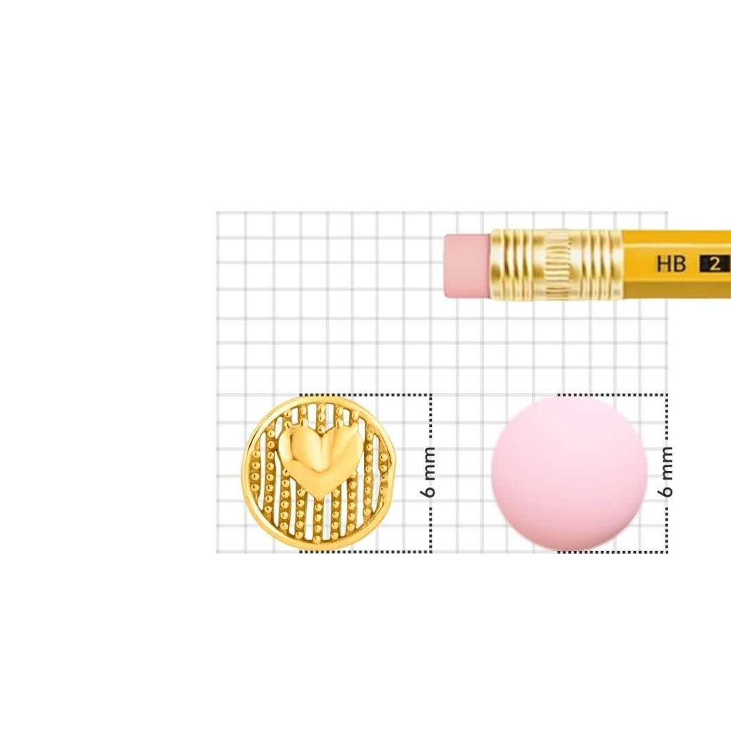 Yuvora 18K Yellow Gold Honeycomb Heart Nose Pin For Women | Screw Back Closure | Bis Hallmarked | Pure G : CPNP1040-HP-18YG-IS