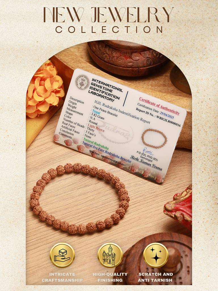 Original Rudraksha Spiritual Protection & Meditation Bracelet For Men & Women : STBR8204