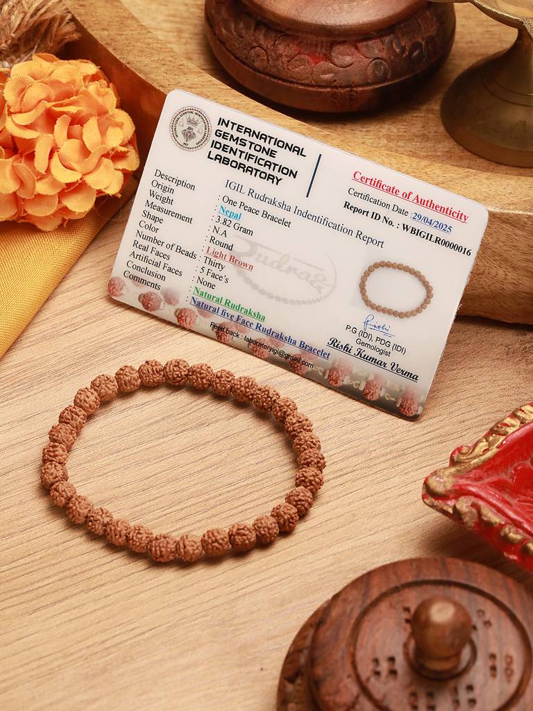 Original Rudraksha Spiritual Protection & Meditation Bracelet For Men & Women : STBR8204