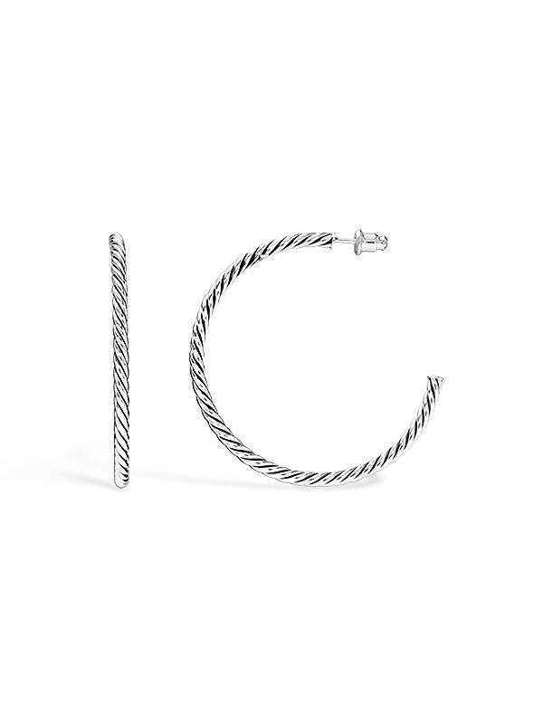 Antique Sculpted Cable Hoops : CRAFER12581D50M2T