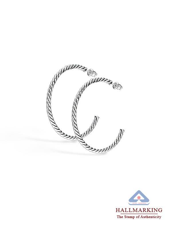 Antique Sculpted Cable Hoops : CRAFER12581D50M2T