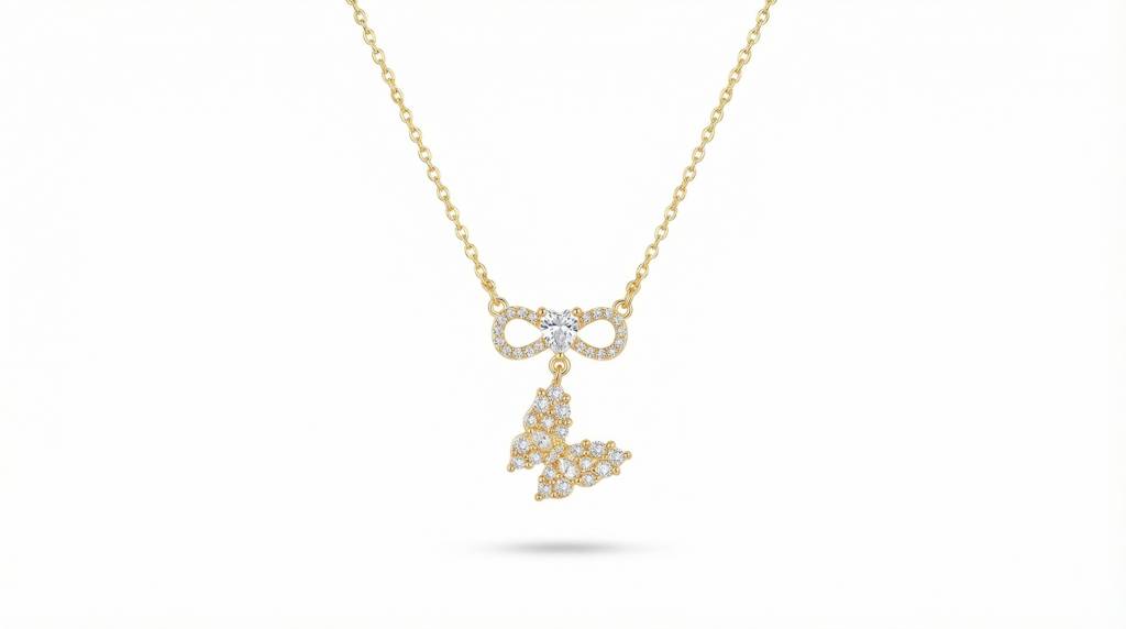 Tied With Butterfly Necklace For Women | Elegant Butterfly Knot Pendant Jewellery : 5980540142